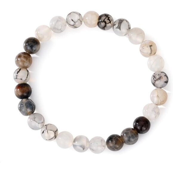 Mens Beaded Bracelets Couples Matching Bracelet Set Matte Lava Rock Beads - Picture 5 of 6